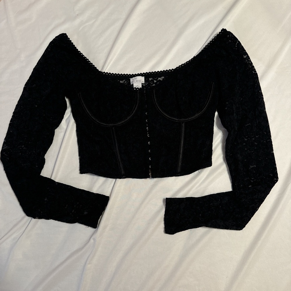 Tillys lace long sleeve corset top